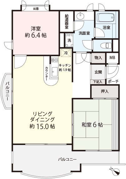 2LDKの間取り